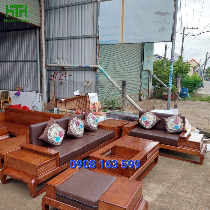 BỘ 2 VĂNG ĐÙI GÀ GỖ SỒI KÈM NỆM 