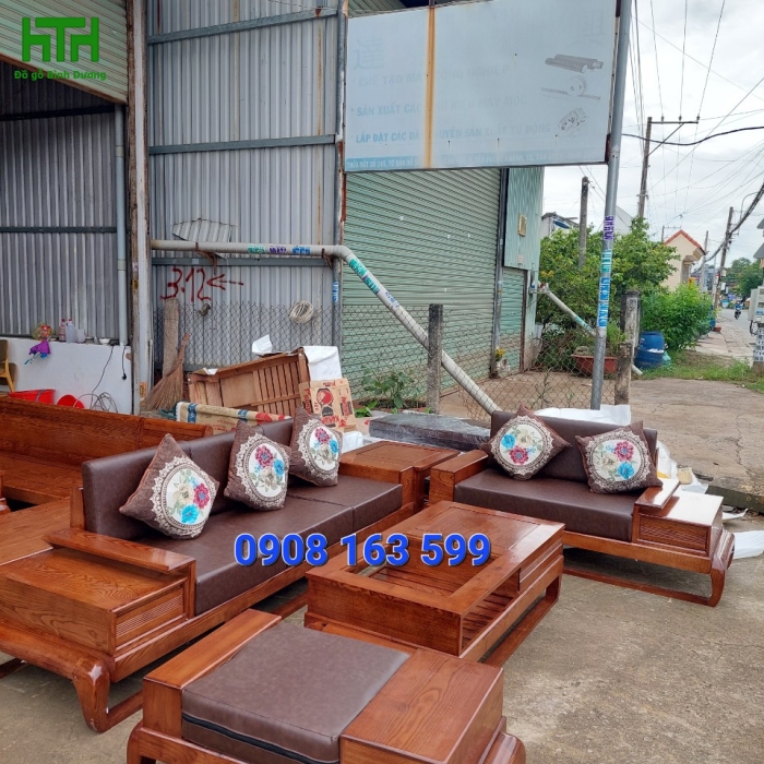 BỘ 2 VĂNG ĐÙI GÀ GỖ SỒI KÈM NỆM 