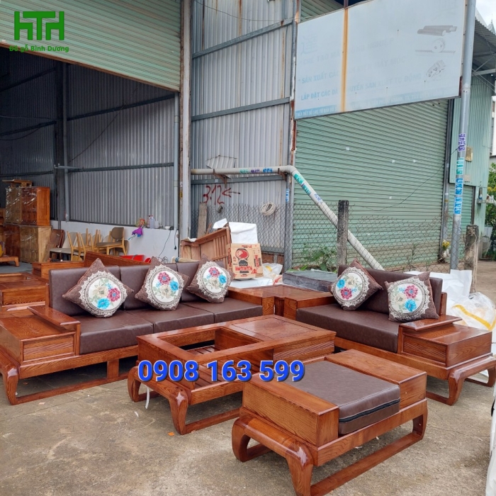 BỘ 2 VĂNG ĐÙI GÀ GỖ SỒI KÈM NỆM 