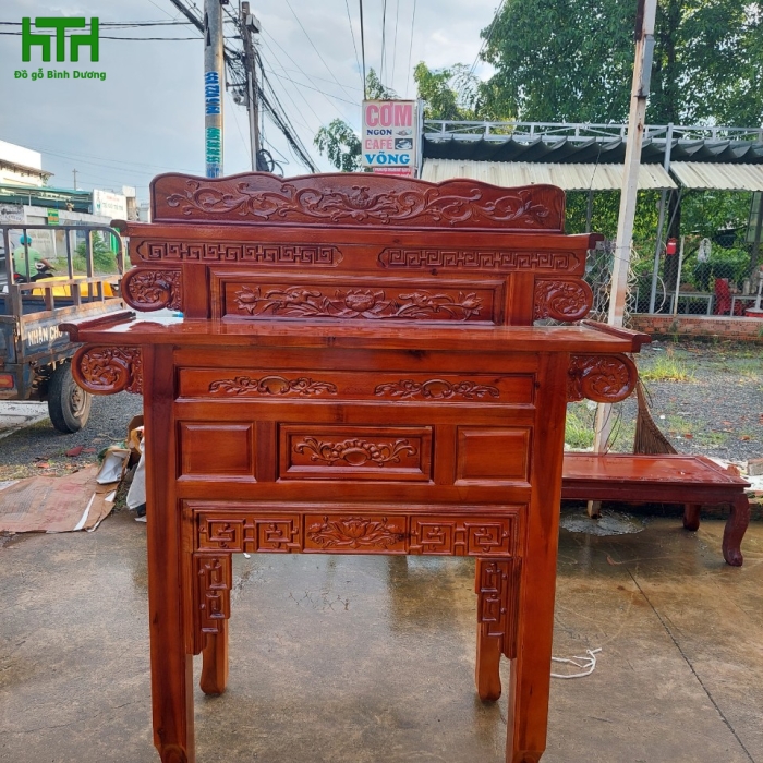 BÀN THỜ 1M27 GỖ TRÀM BÔNG VÀNG 