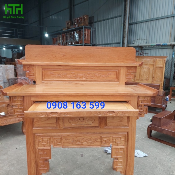 BÀN THỜ 2 TẦNG GÕ ĐỎ 1m27 