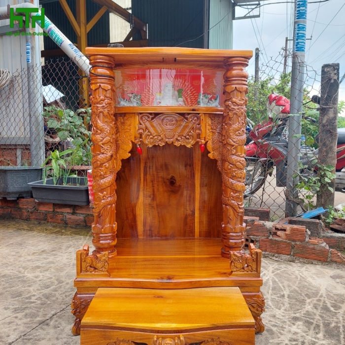Bàn thờ ông địa gỗ tràm bông vàng 70 