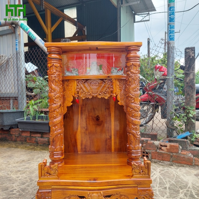 Bàn thờ ông địa gỗ tràm bông vàng 70 