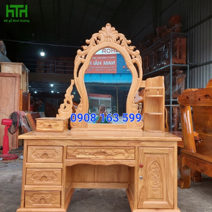 BÀN TRANG ĐIỂM 1M1 GỖ GÕ ĐỎ 