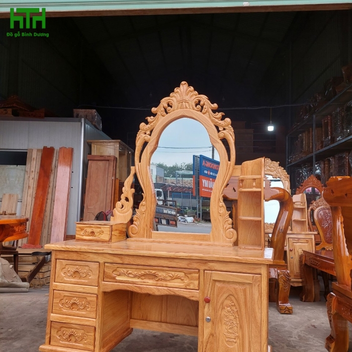 BÀN TRANG ĐIỂM 1M1 GỖ GÕ ĐỎ 