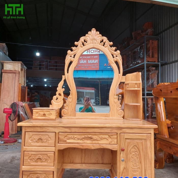 BÀN TRANG ĐIỂM 1M1 GỖ GÕ ĐỎ 