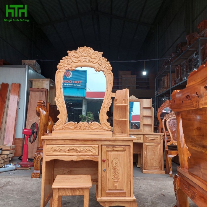 BÀN TRANG ĐIỂM GỖ GÕ ĐỎ NGANG 80 