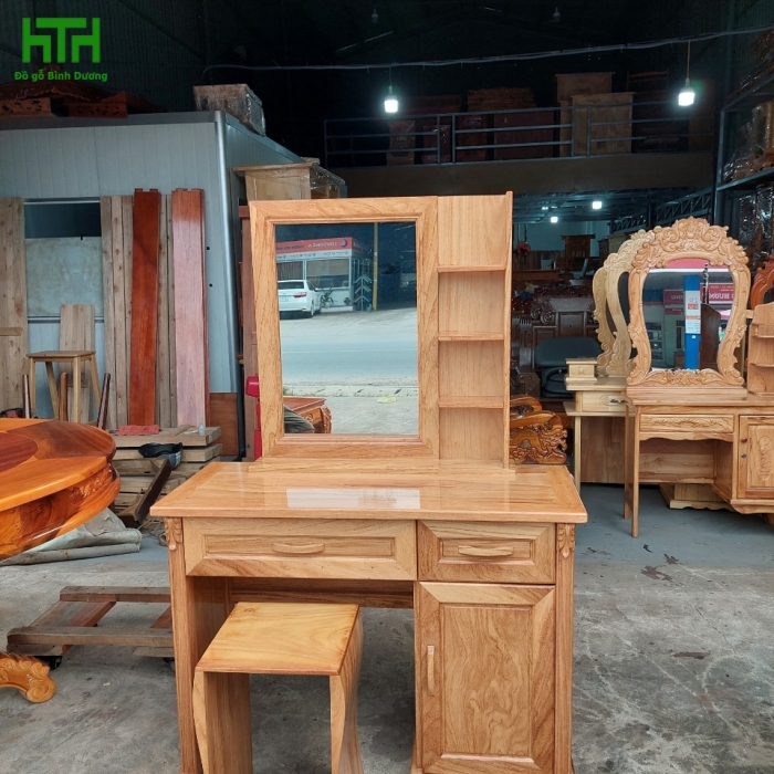 Bàn phấn gõ đỏ mẫu trơn 1m1 