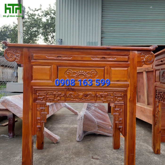 BÀN THỜ 1 TẦNG 1M07 TRÀM BÔNG VÀNG 