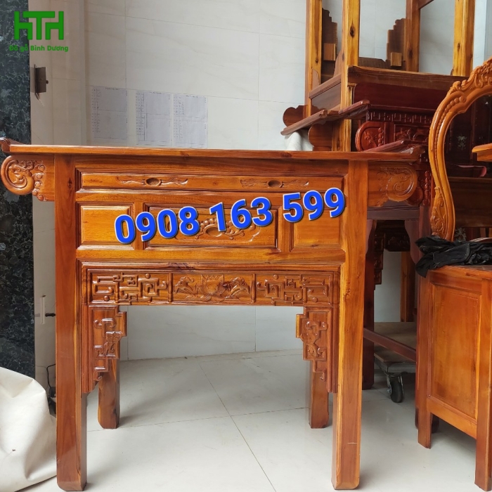 BÀN THỜ 1 TẦNG 1M07 TRÀM BÔNG VÀNG 