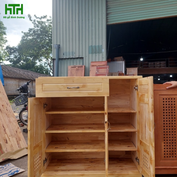 TỦ GIÀY GỖ CAO SU 1M 