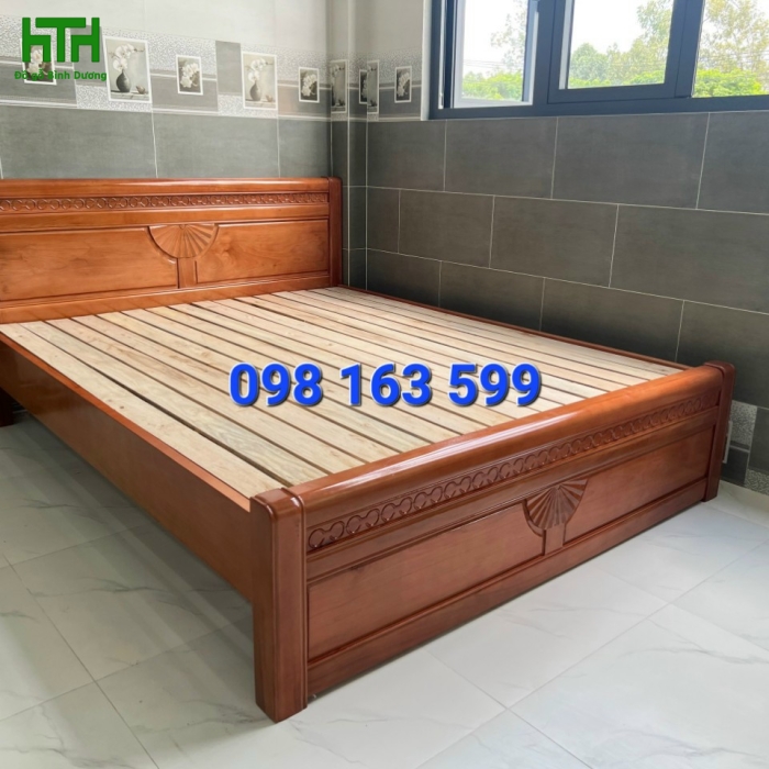 GIƯỜNG GỖ XOAN ĐÀO NHẬP 1M6 X 2M 