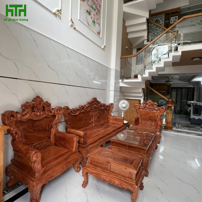 BỘ BÀN GHẾ SALON GỖ HƯƠNG ĐÁ MẪU HOÀNG GIA CAO CẤP 