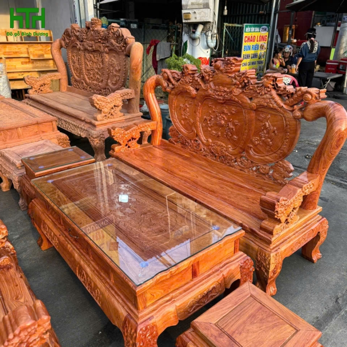 BỘ SALON HƯƠNG ĐÁ CHẠM NGHÊ CAO CẤP HÀNG DÀY 