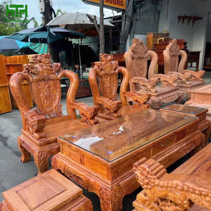 BỘ SALON HƯƠNG ĐÁ CHẠM NGHÊ CAO CẤP HÀNG DÀY 