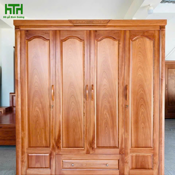 TỦ ÁO GỖ XOAN ĐÀO 4 CÁNH 