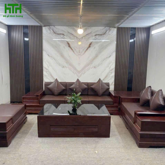 SOFA GÓC GỖ SỒI NGA 2 VĂNG CÁNH TIÊN VẾ TRÁI