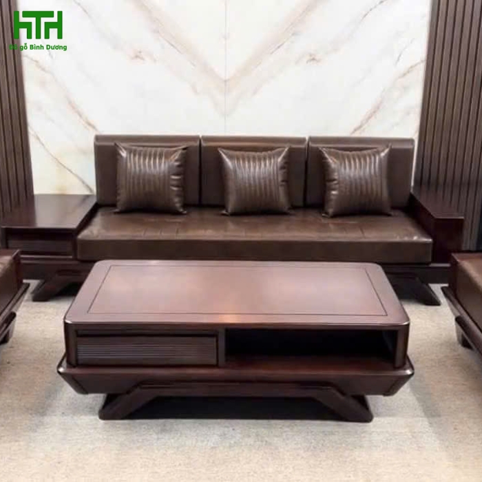 SOFA SỒI 1 VĂNG THUYỀN 2 ĐÔN LAU MÀU ÓC CHÓ 